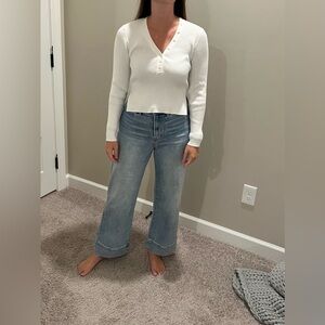 HAPPILY GREY - white knit top -NEW